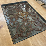 Rustic Wood w/ Glass Insert COFFEE/COCKTAIL TABLE 48w40d18h