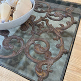 Rustic Wood w/ Glass Insert COFFEE/COCKTAIL TABLE 48w40d18h