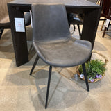 Arhaus Gage Faux Leather DINING CHAIRS Carbon 20w22.5d31h