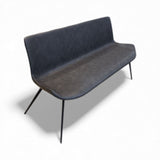 Arhaus Gage Faux Leather Dining Bench BENCH Carbon 59.5w22.5d32h