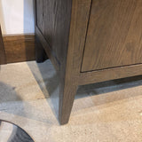 Restoration Hardware Cayden Campaign 4-Door BUFFET/SIDEBOARD Waxed Brown Oak/Brass 100w16d29h