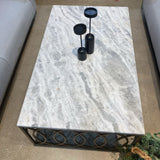 Rectangular Brass & Marble Top COFFEE/COCKTAIL TABLE 54w32d19h