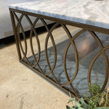 Rectangular Brass & Marble Top COFFEE/COCKTAIL TABLE 54w32d19h