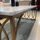 Rectangular Brass & Marble Top COFFEE/COCKTAIL TABLE 54w32d19h