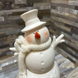 Ceramic LED Snowman Family HOLIDAY ITEMS 4w5d9h