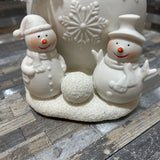 Ceramic LED Snowman Family HOLIDAY ITEMS 4w5d9h