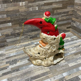 Ceramic Crescent Santa Ornament HOLIDAY ITEMS 3w7d8h