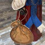 Folk Art Style Metal Santa Claus Figurine HOLIDAY ITEMS 6w3d13h