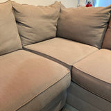 3pc U-Shape Fabric Rollarm SECTIONAL 136w90d36h