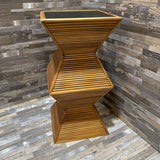 Geometric Wood Pedestal ACCESSORIES 6w6d12h