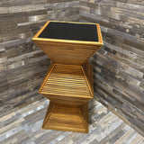 Geometric Wood Pedestal ACCESSORIES 6w6d12h