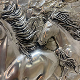 Creazioni Italian Made Wild Horses in Silver Relief Centered On Mirror MIRRORS 32x24