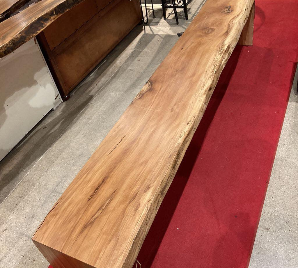 Wood Metal and Beyond - CUSTOM Live Edge Sycamore Wood Waterfall Bench / Coffee Table BENCH - Divine Consign Furniture Store 
